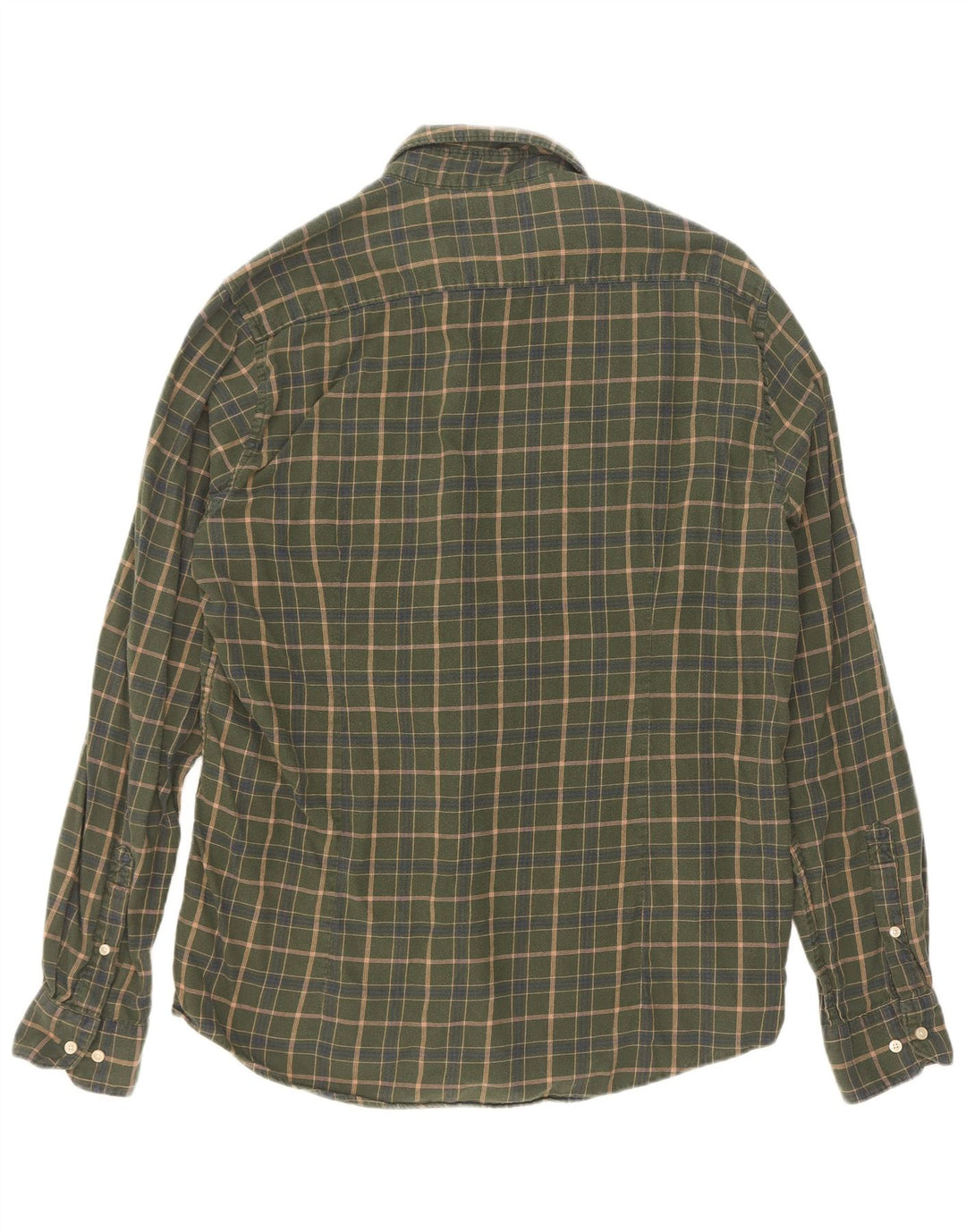 Barbour Mens Tailored Fit Shirt Large Khaki Check Cotton