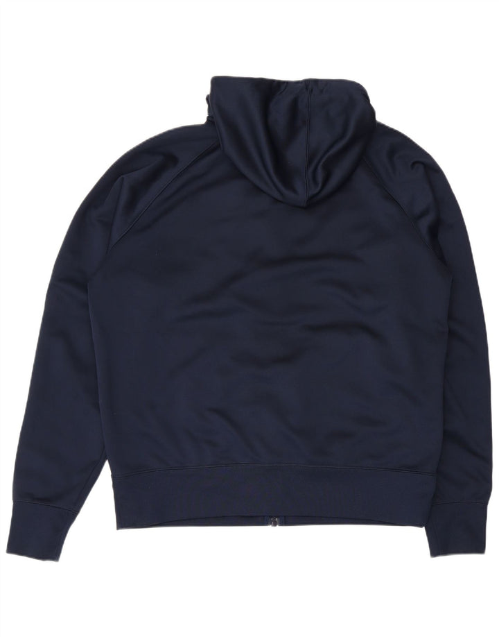 Nike Mens Zip Hoodie Sweater Large Navy Blue Colourblock Polyester