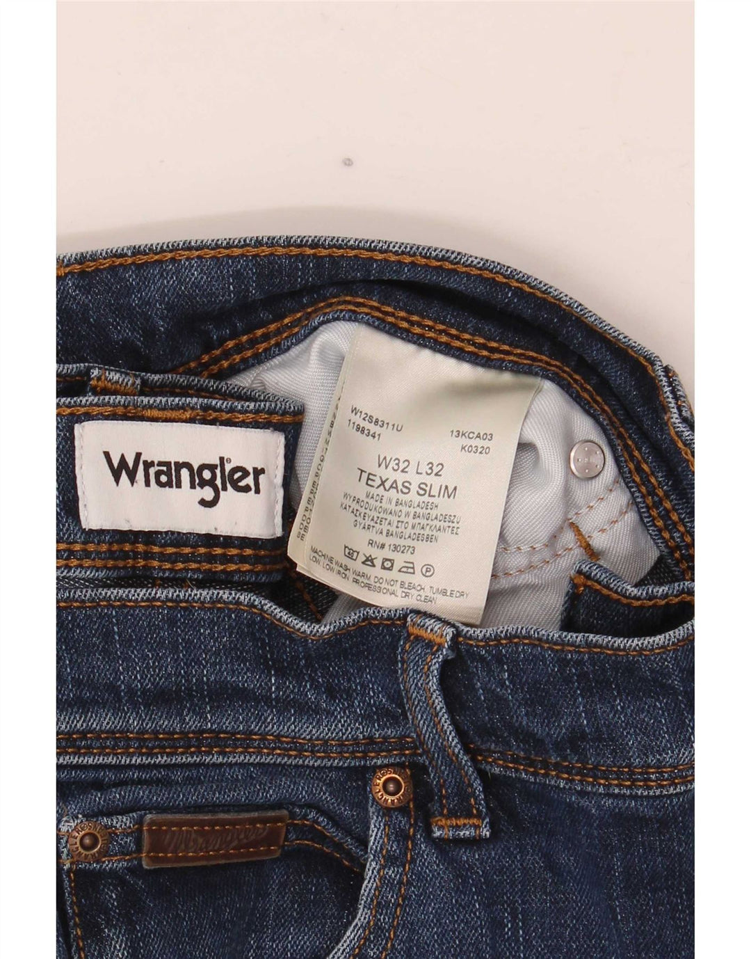 Wrangler Mens Texas Slim Jeans W32 L32 Blue Cotton