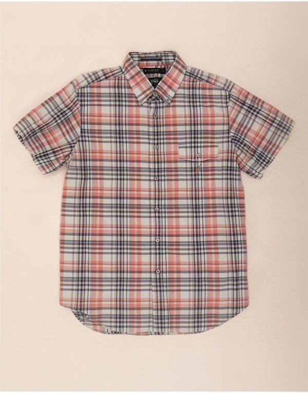Nautica Mens Short Sleeve Shirt Large Multicoloured Check Cotton
