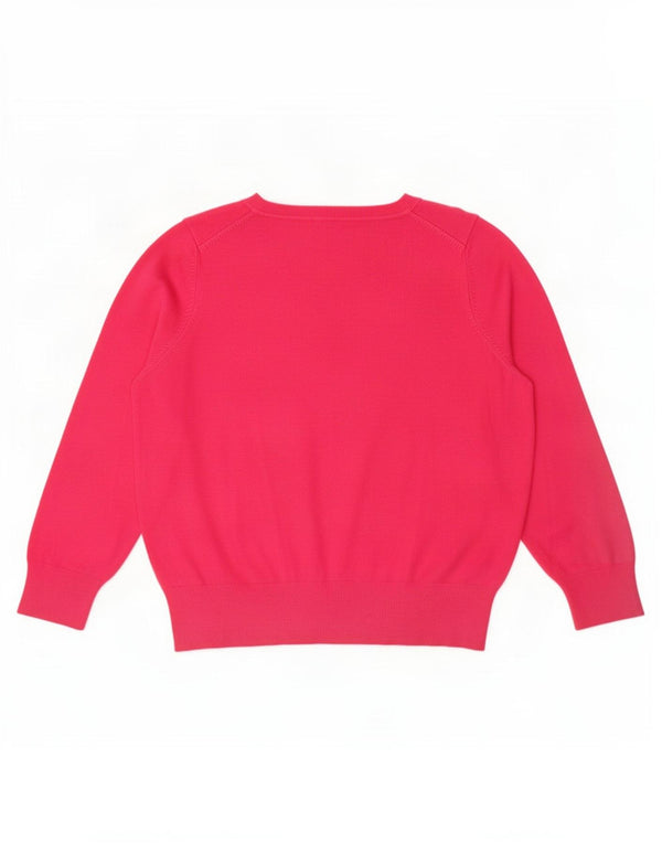Marks & Spencer Womens V-Neck Jumper Sweater UK 22 3XL Pink Viscose
