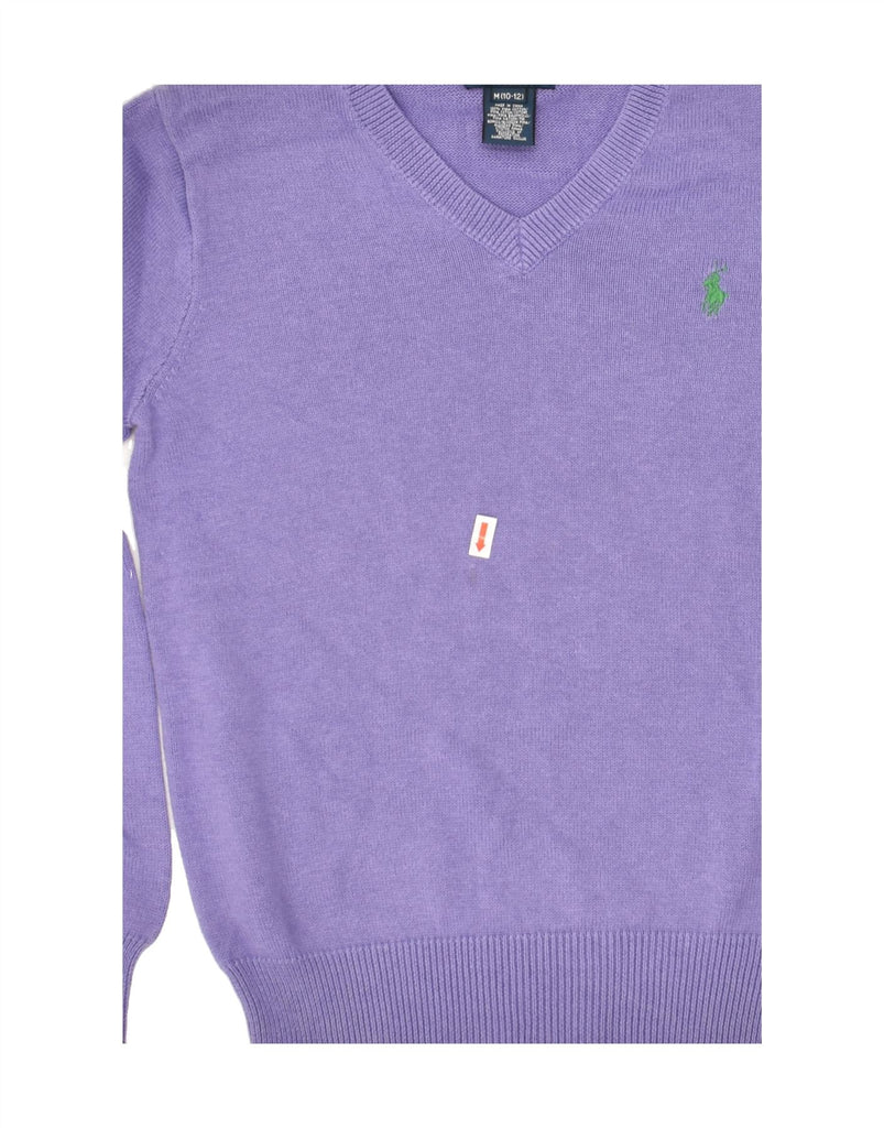 POLO RALPH LAUREN Boys V-Neck Jumper Sweater 10-11 Years Medium  Purple | Vintage Polo Ralph Lauren | Thrift | Second-Hand Polo Ralph Lauren | Used Clothing | Messina Hembry 