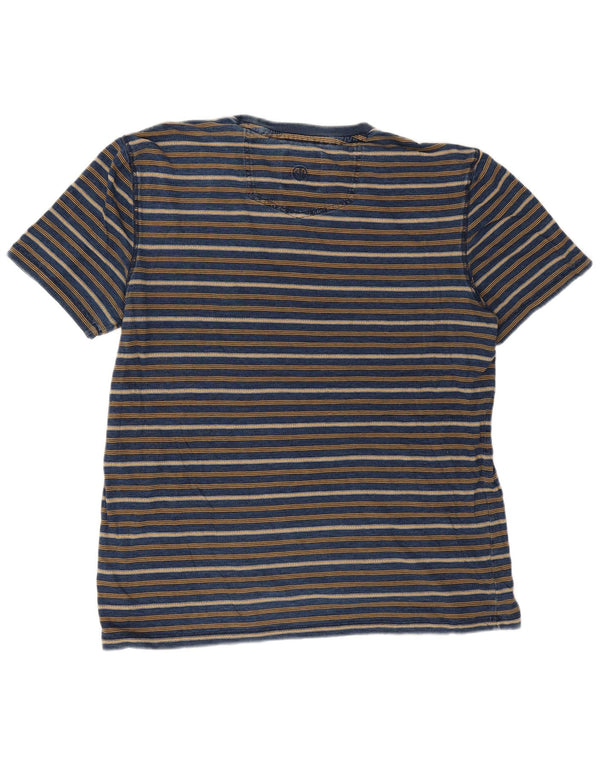 Fat Face Mens T-Shirt Top Large Blue Striped Cotton