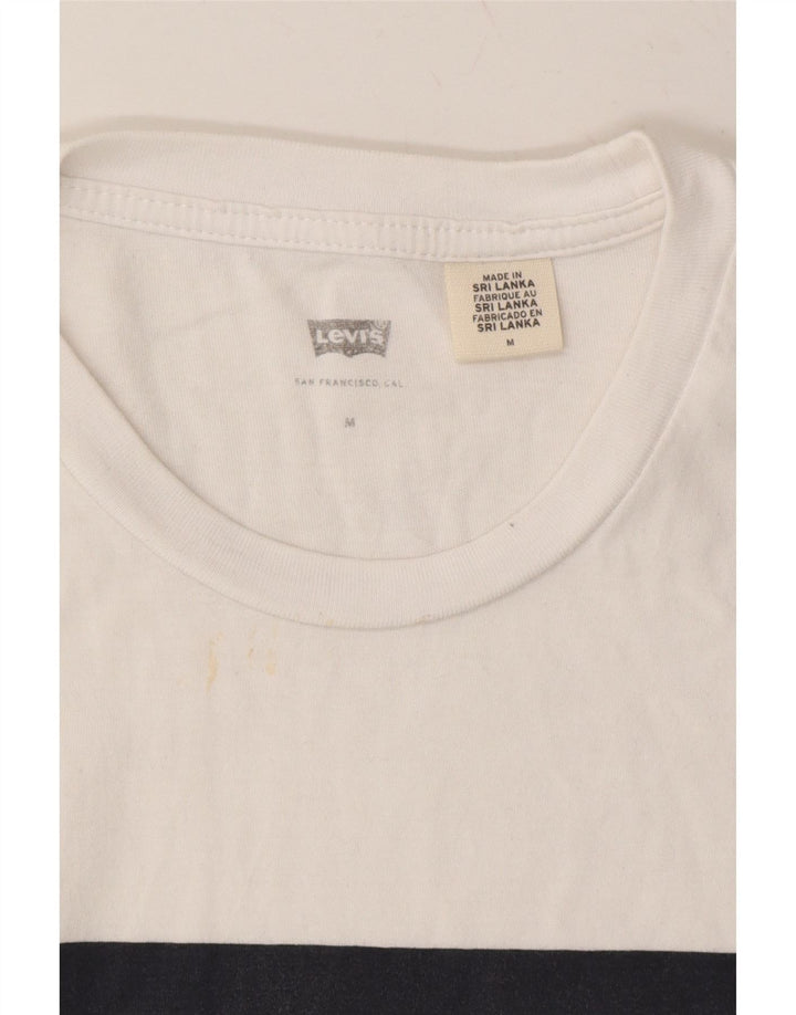 LEVI'S Mens Graphic T-Shirt Top Medium White Cotton Vintage Levi's and Second-Hand Levi's from Messina Hembry 