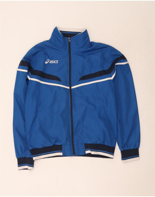 Asics Mens Bomber Jacket UK 42 XL Blue Colourblock Polyester