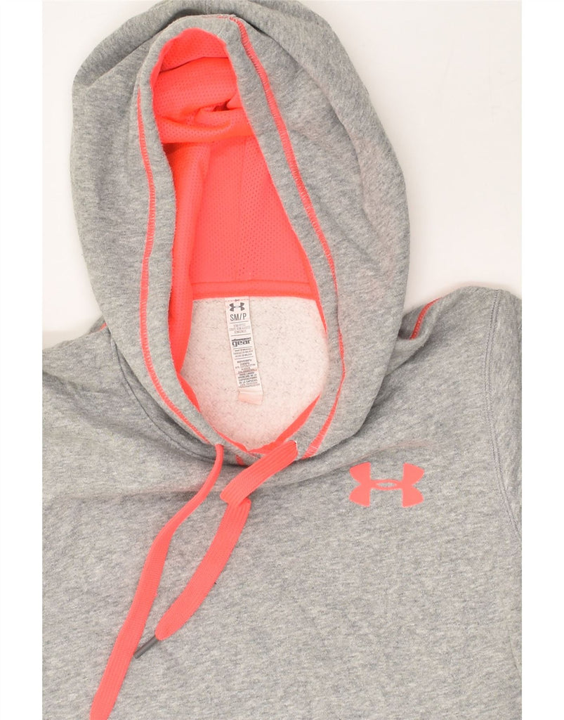 UNDER ARMOUR Womens Hoodie Jumper UK 10 Small Grey Cotton | Vintage Under Armour | Thrift | Second-Hand Under Armour | Used Clothing | Messina Hembry 