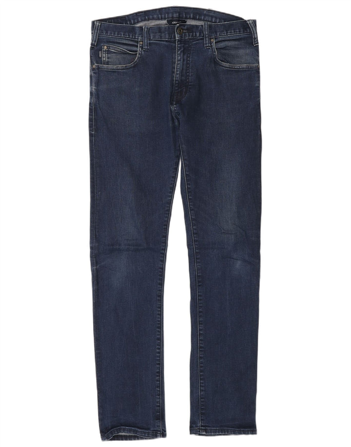 ARMANI Mens Slim Jeans W30 L32 Blue Cotton