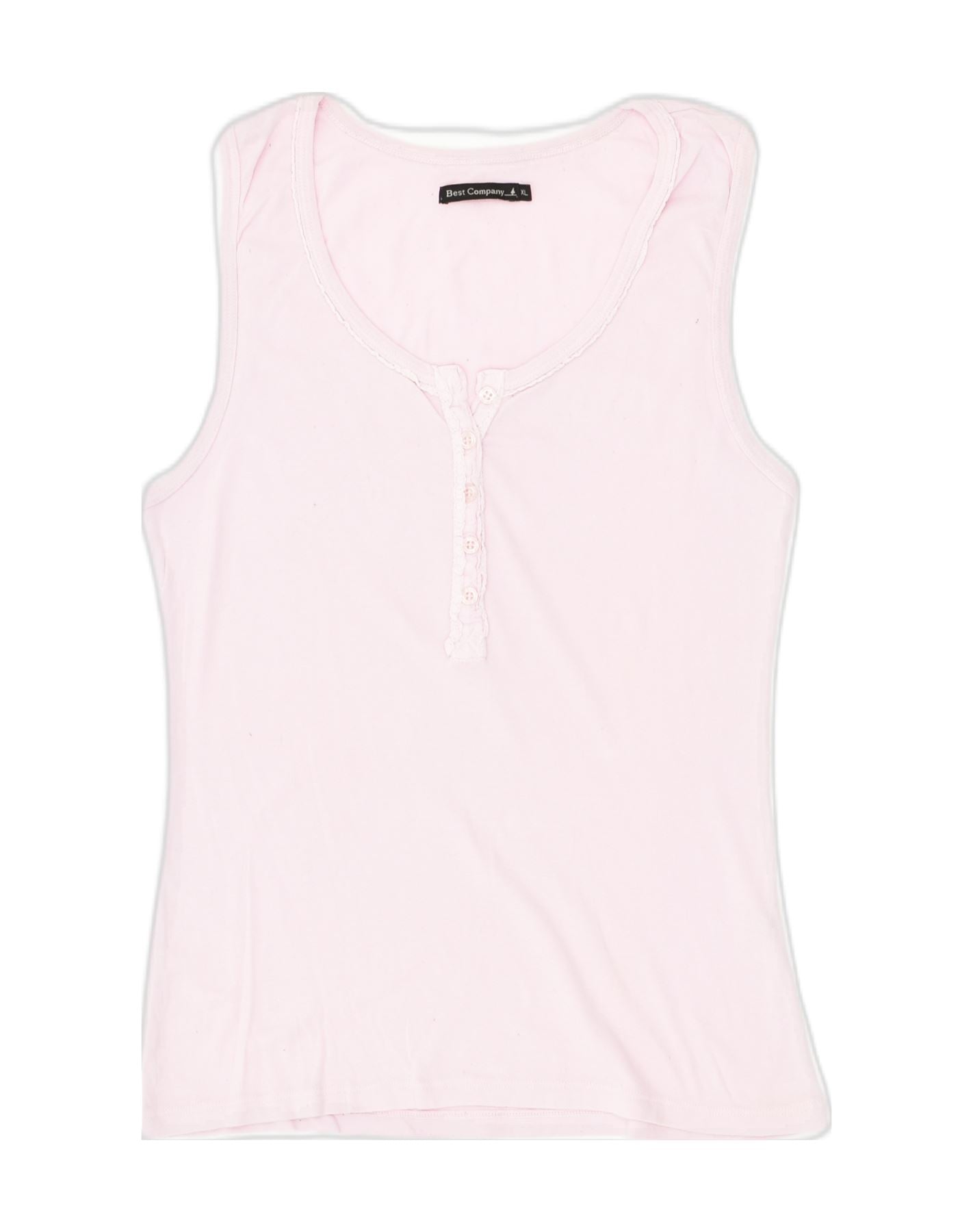 BEST COMPANY Womens Slim Vest Top UK 18 XL Pink Cotton, Vintage &  Second-Hand Clothing Online