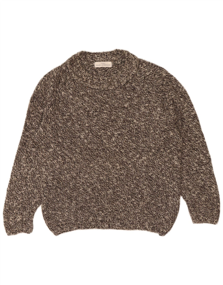 Marks & Spencer Mens Crew Neck Jumper Sweater Small Grey Flecked Wool