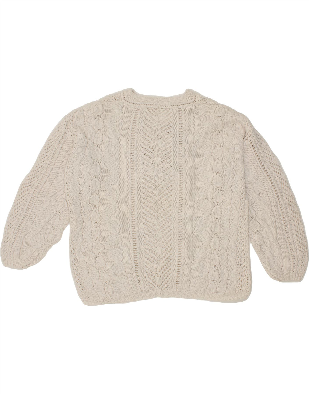 VINTAGE Womens V-Neck Jumper Sweater UK 16 Large White Vintage Vintage and Second-Hand Vintage from Messina Hembry 