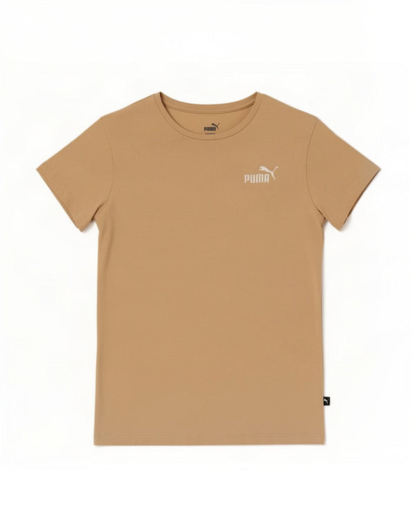 Puma Boys T-Shirt Top 10-11 Years Small Beige Cotton