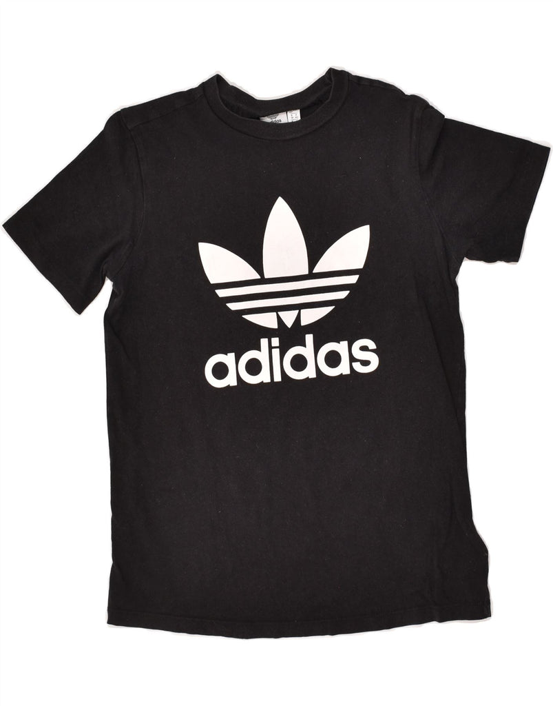 ADIDAS Womens Graphic T-Shirt Top UK 12 Medium  Black Cotton | Vintage Adidas | Thrift | Second-Hand Adidas | Used Clothing | Messina Hembry 