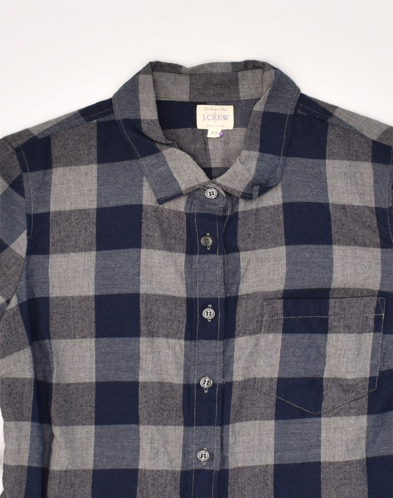 J. CREW Mens Shirt XS Navy Blue Check Cotton | Vintage J. Crew | Thrift | Second-Hand J. Crew | Used Clothing | Messina Hembry 