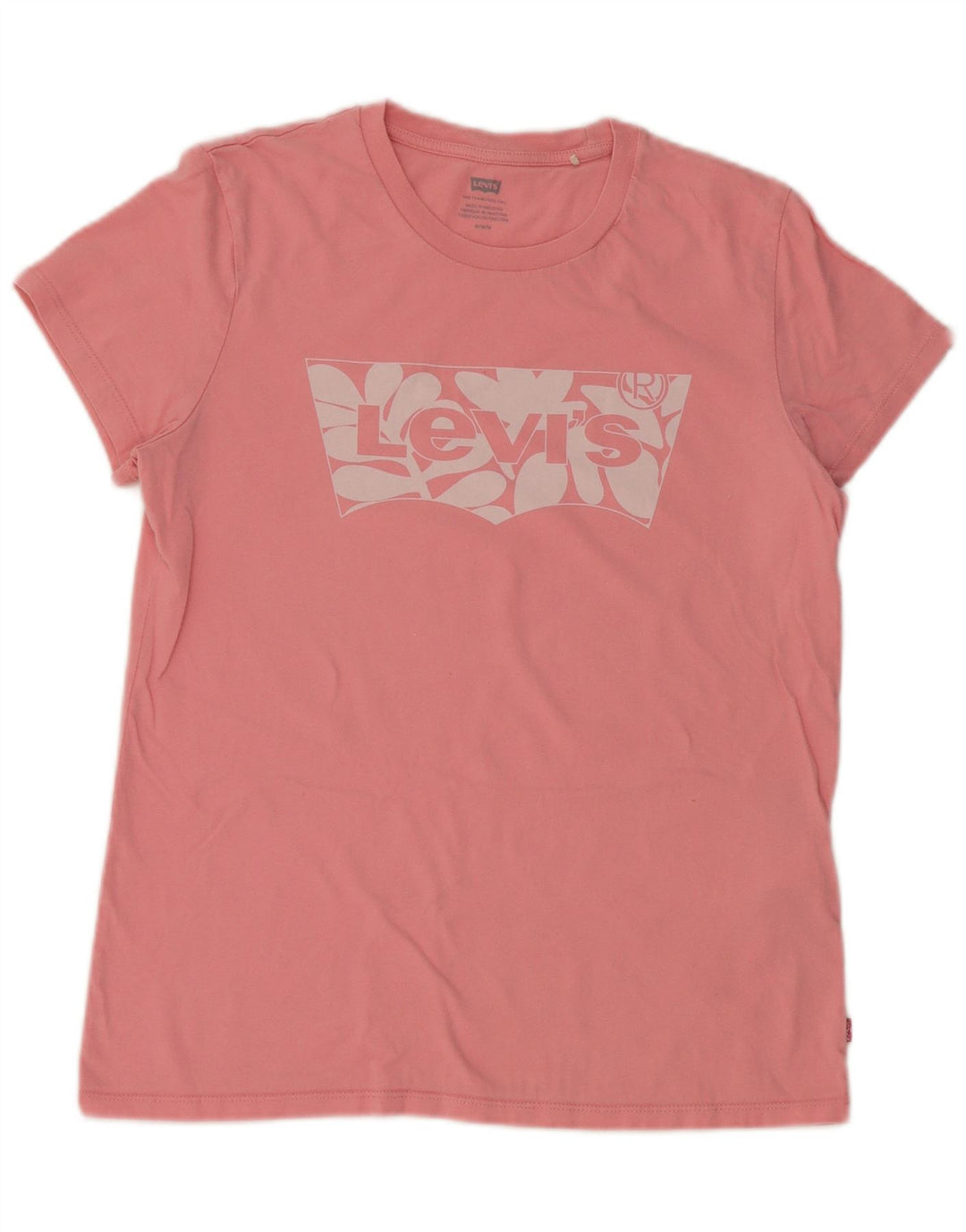 Levi's Womens Graphic T-Shirt Top UK 12 Medium Pink Cotton