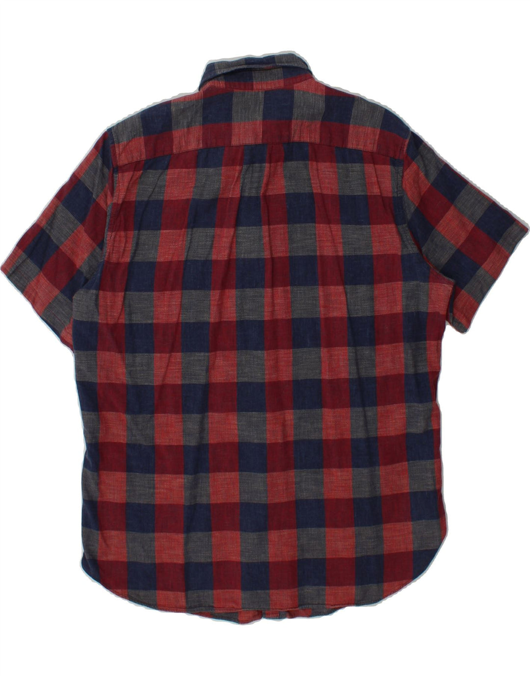J. CREW Mens Slim Short Sleeve Shirt Medium Multicoloured Check Vintage J. Crew and Second-Hand J. Crew from Messina Hembry 