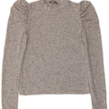 ZARA Womens Crop Blouse Top UK 12 Medium Grey Flecked Viscose