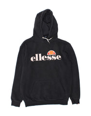 ELLESSE Mens Graphic Hoodie Jumper Medium Black Cotton