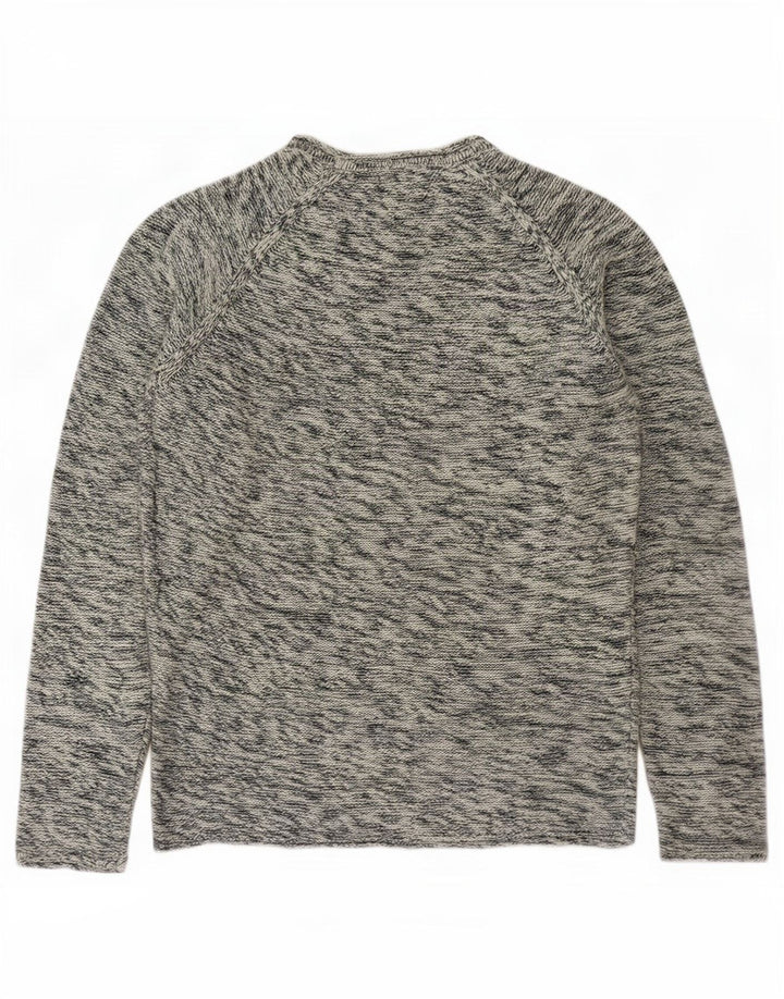 Jack & Jones Mens Crew Neck Jumper Sweater Small Blue Flecked Cotton