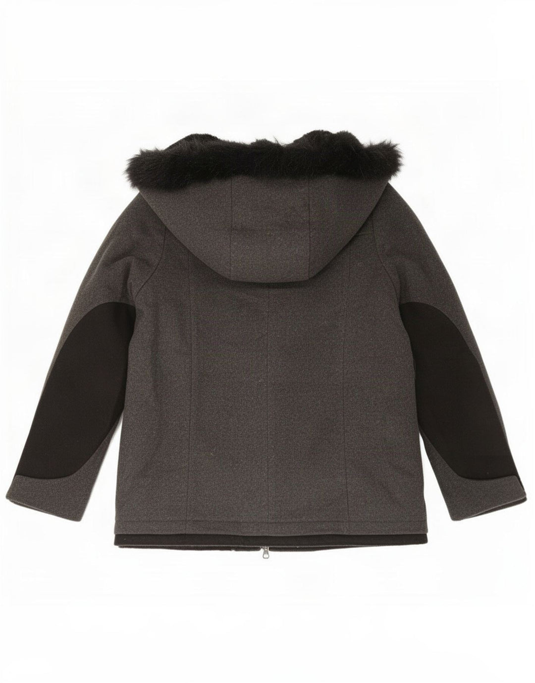 Zara Womens Hooded Oversized Sherpa Jacket UK 10 Small Grey Wool