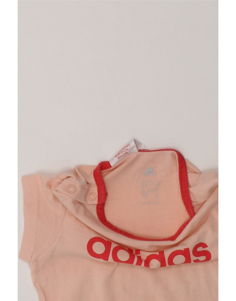 ADIDAS Baby Girls Graphic T-Shirt Top 12-18 Months Beige Cotton | Vintage Adidas | Thrift | Second-Hand Adidas | Used Clothing | Messina Hembry 