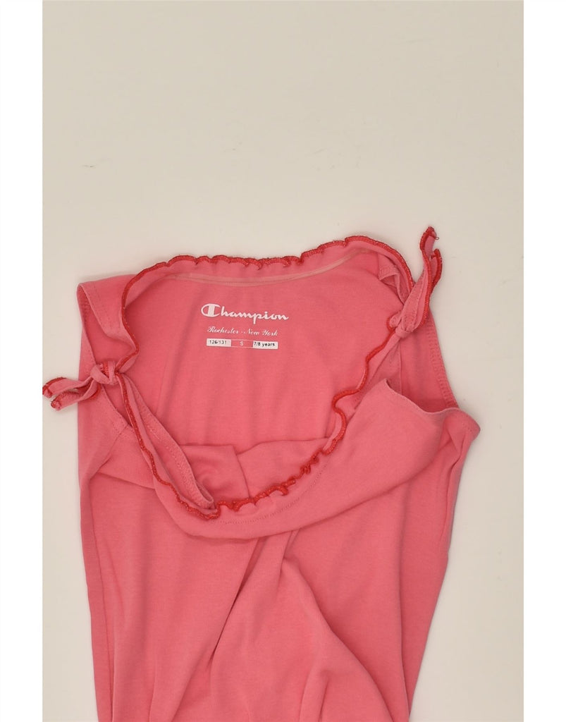 CHAMPION Girls Slip Dress 7-8 Years Small  Pink Cotton | Vintage Champion | Thrift | Second-Hand Champion | Used Clothing | Messina Hembry 