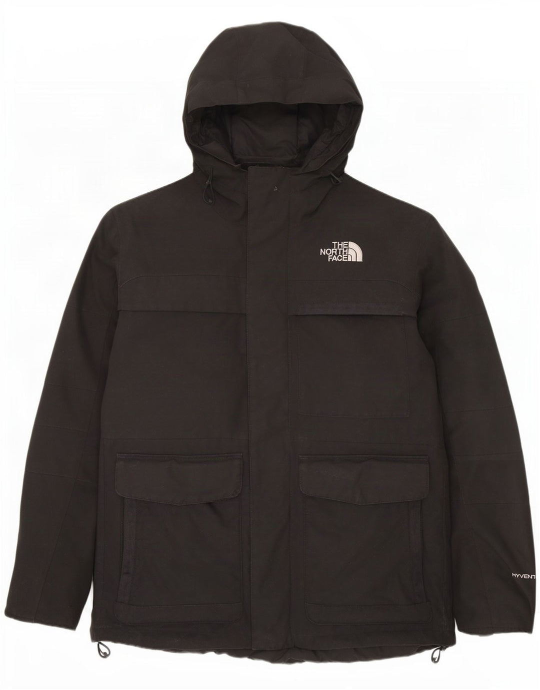 The North Face Mens Hooded Parka Jacket UK 40 Large Black Polyester