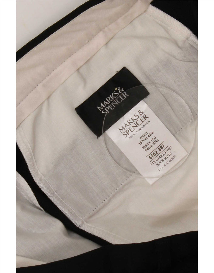 Marks & Spencer Mens Capri Trousers W42 L23 Black Polyester