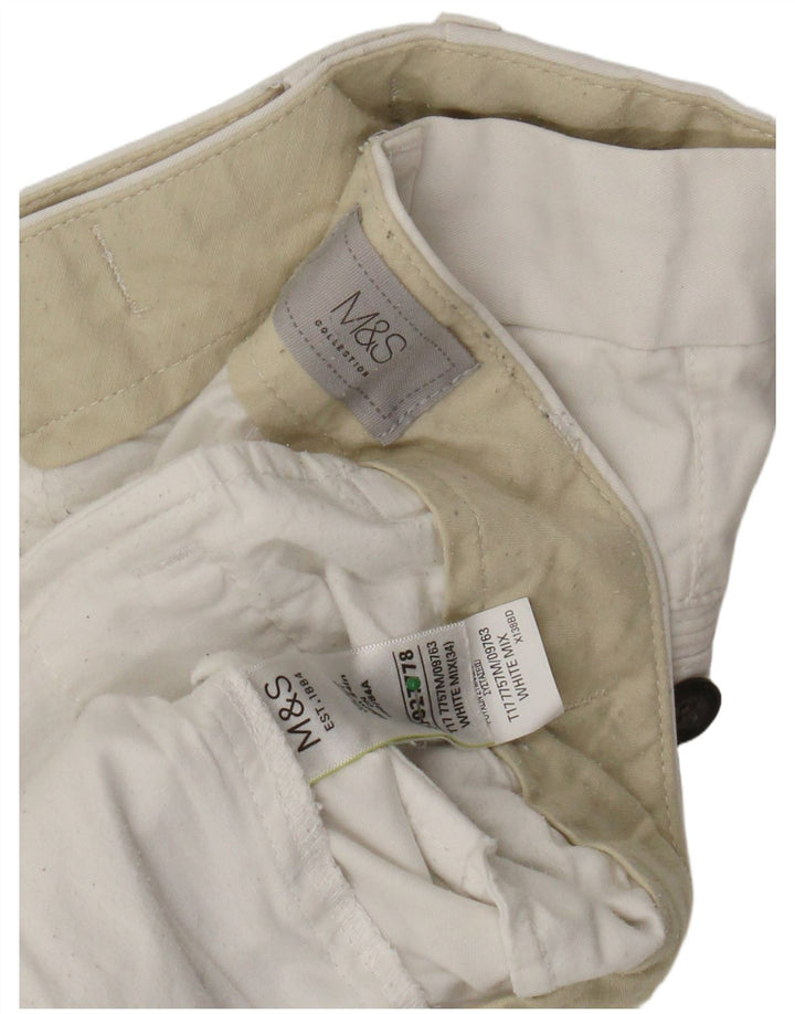 MARKS & SPENCER Mens Chino Shorts W34 Large White Cotton