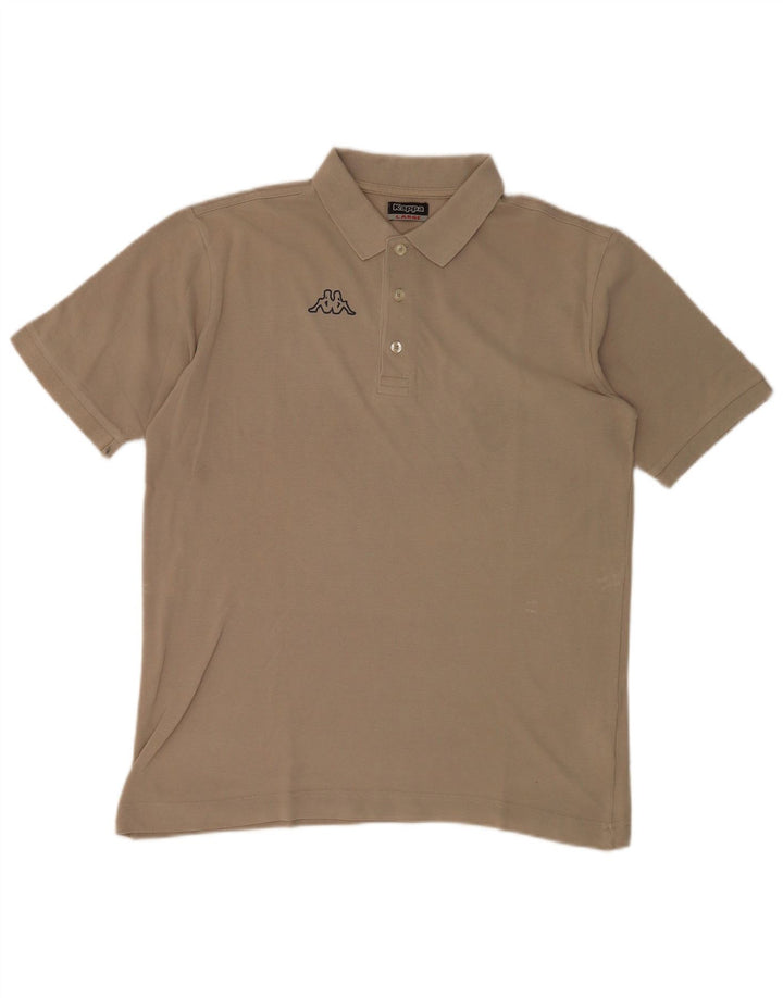 KAPPA Mens Polo Shirt Large Grey Cotton