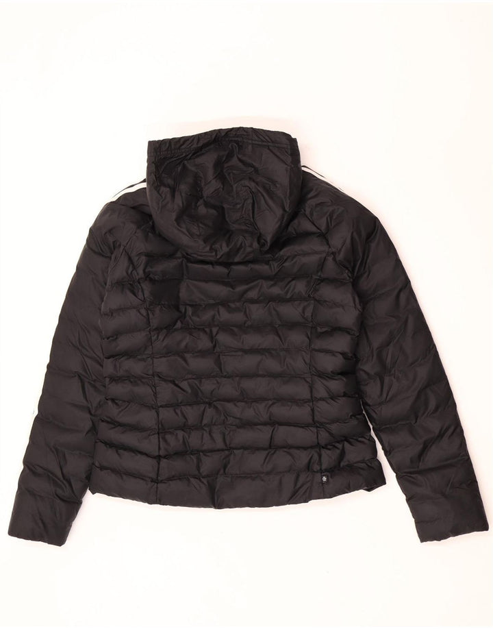Adidas Womens Hooded Padded Jacket UK 16 Large Black Polyamide