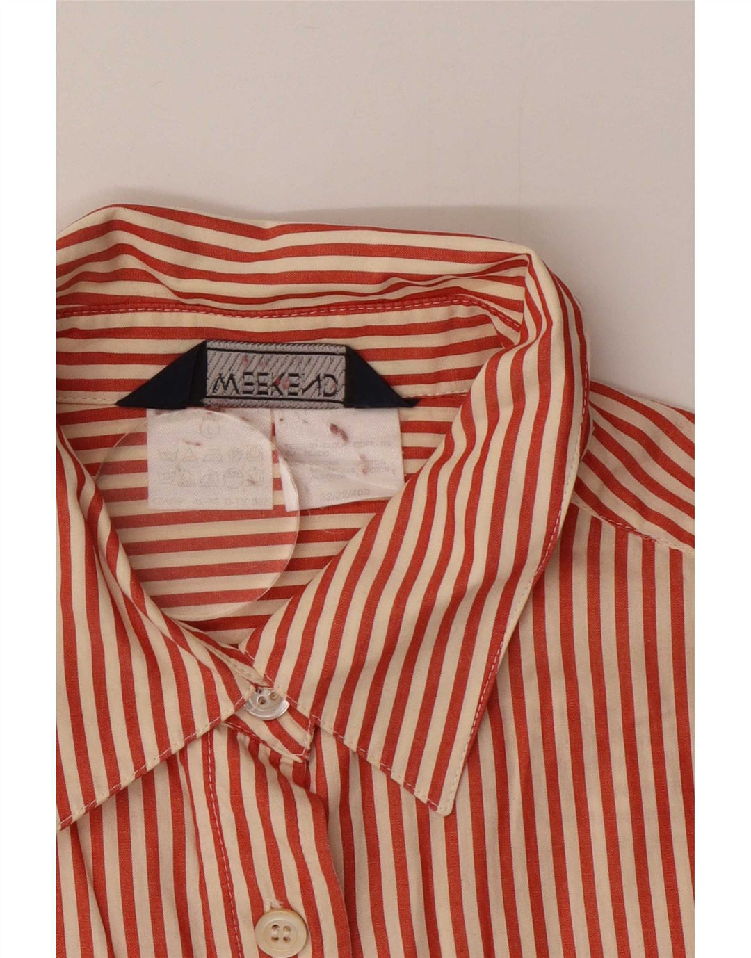 Max Mara Womens Weekend Shirt UK 16 Large Red Pinstripe Cotton