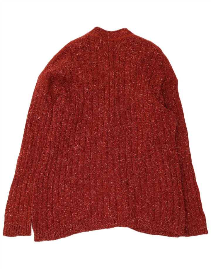 Stefanel Womens Cardigan Sweater UK 16 Large Red Flecked Wool