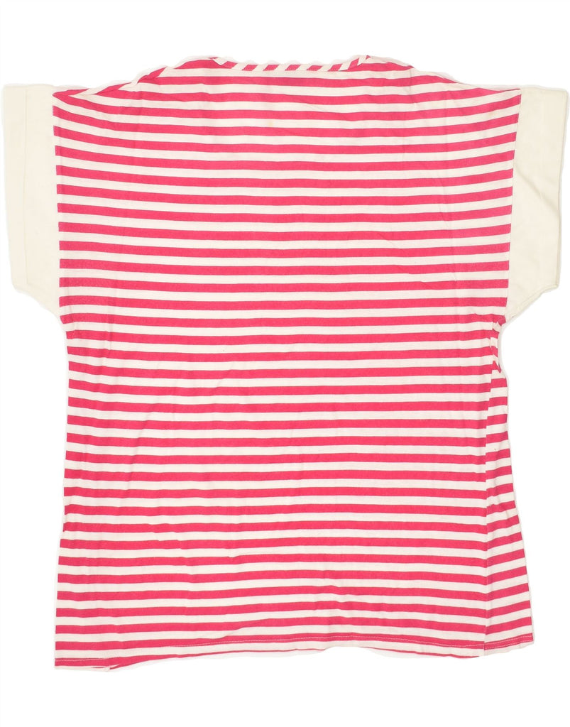 VINTAGE Womens T-Shirt Top IT 46 Large Pink Striped | Vintage Vintage | Thrift | Second-Hand Vintage | Used Clothing | Messina Hembry 