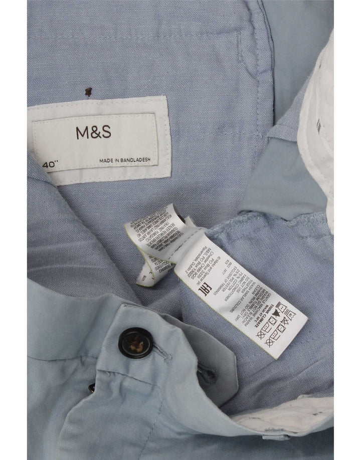 Marks & Spencer Mens Chino Shorts W40 XL Blue Cotton