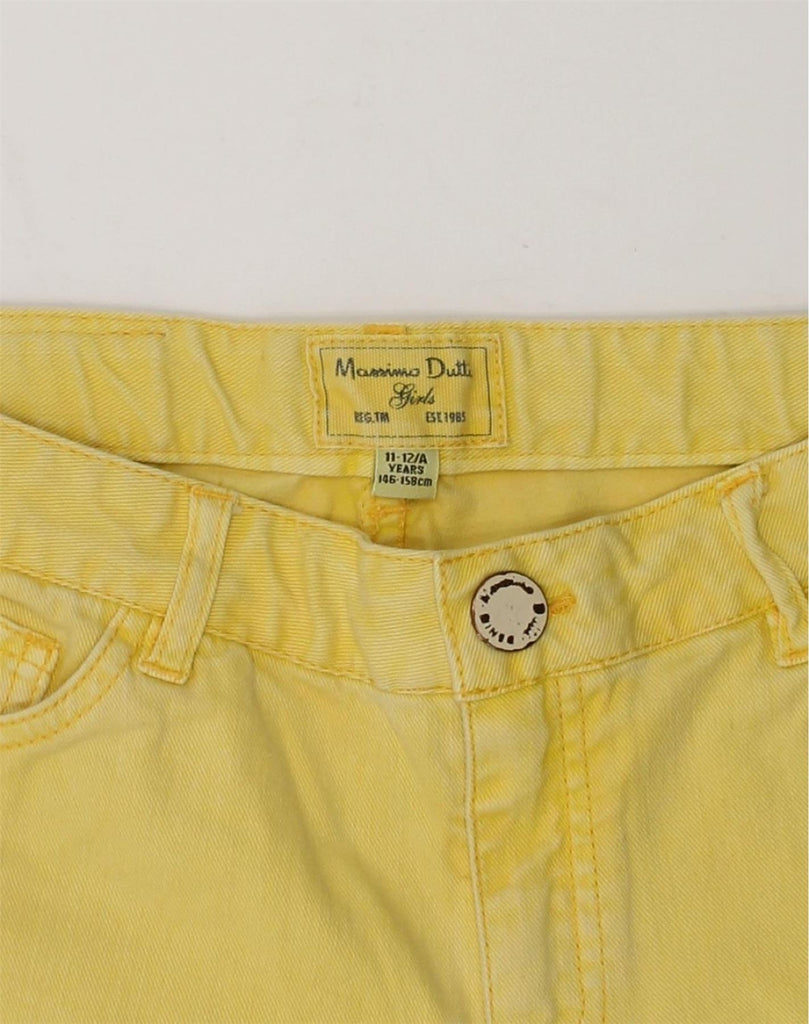 MASSIMO DUTTI Girls Denim Shorts 11-12 Years W26 Yellow Cotton | Vintage Massimo Dutti | Thrift | Second-Hand Massimo Dutti | Used Clothing | Messina Hembry 