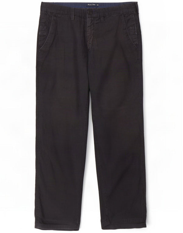 Massimo Dutti Mens Chino Trousers EU 44 Large W34 L30 Navy Blue Pinstripe