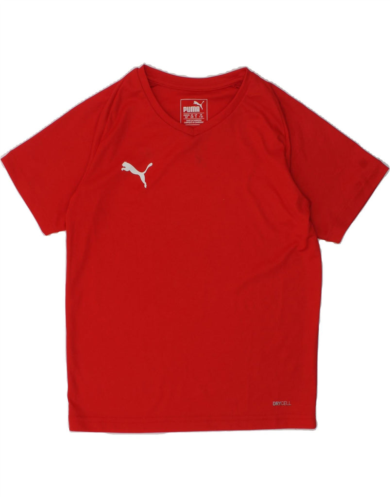 PUMA Boys T-Shirt Top 7-8 Years Red | Vintage Puma | Thrift | Second-Hand Puma | Used Clothing | Messina Hembry 