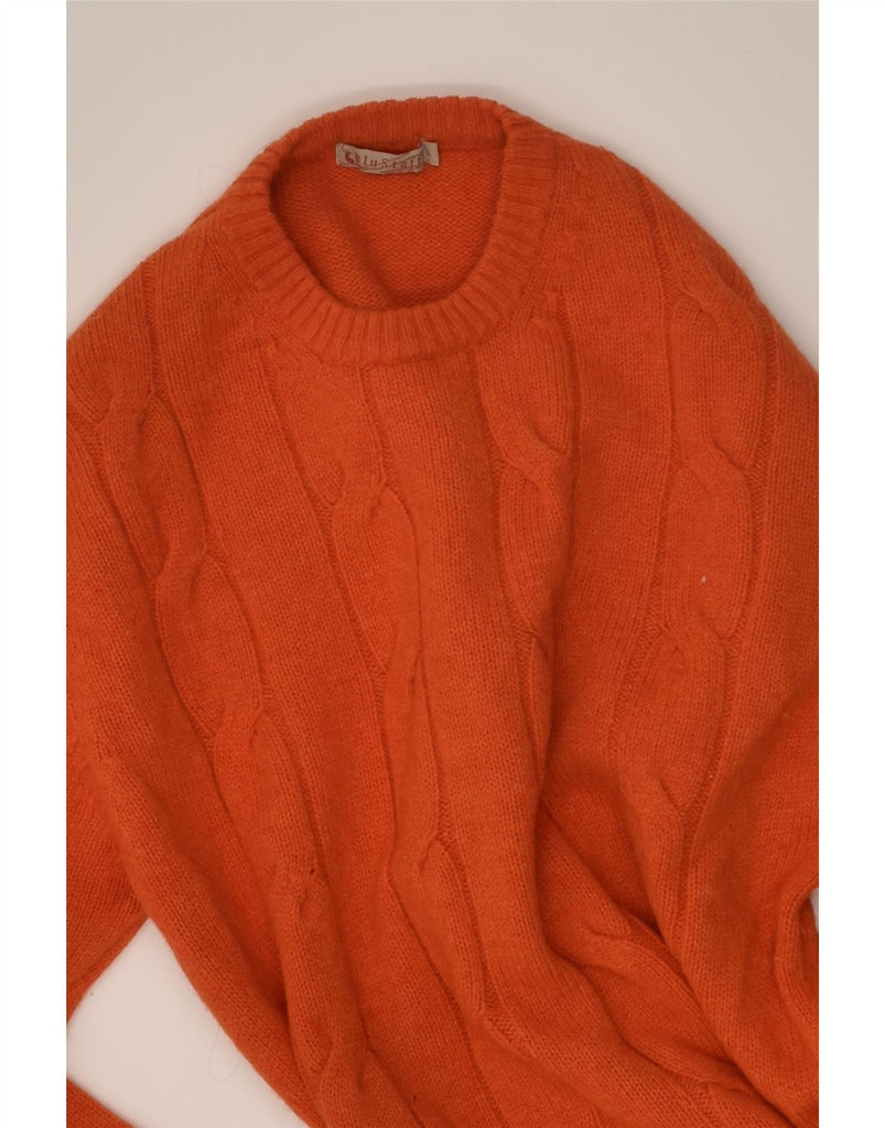 BLUSTAFF Womens Crew Neck Jumper Sweater UK 16 Large Orange Lambswool | Vintage Blustaff | Thrift | Second-Hand Blustaff | Used Clothing | Messina Hembry 