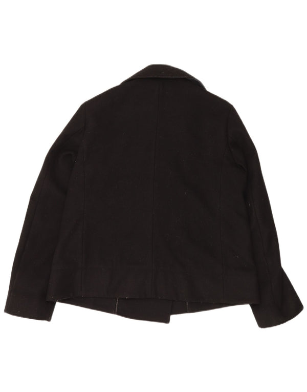 CALVIN KLEIN JEANS Womens Pea Coat UK 14 Medium Black Wool