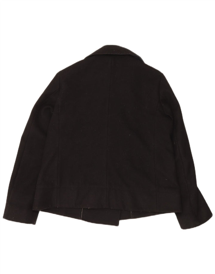 CALVIN KLEIN JEANS Womens Pea Coat UK 14 Medium Black Wool