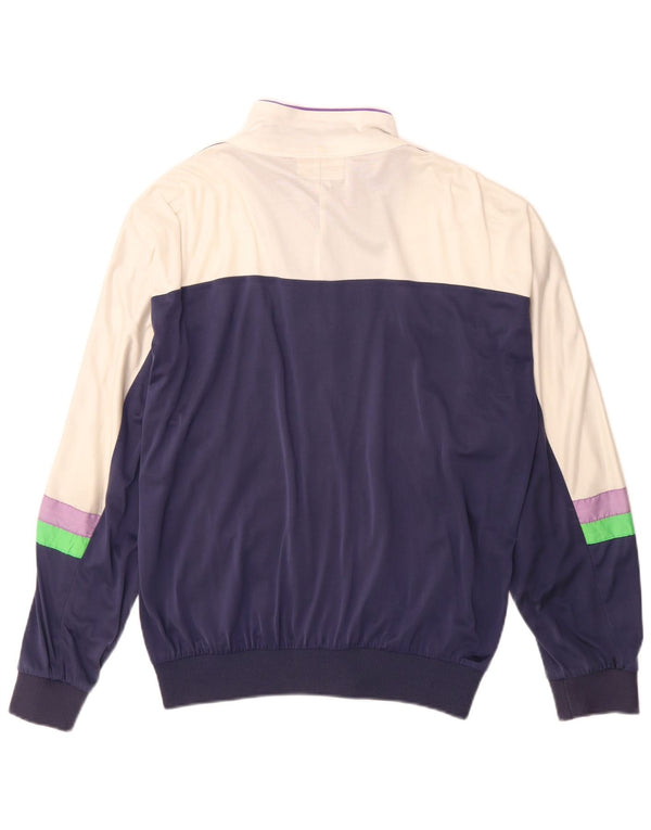 Asics Mens Graphic Tracksuit Top Jacket Size 40 Medium Purple Colourblock