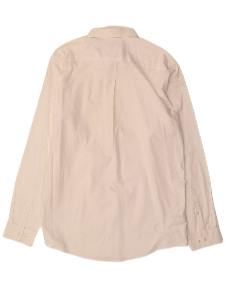 EDDIE BAUER Mens Classic Fit Shirt Large Off White Cotton
