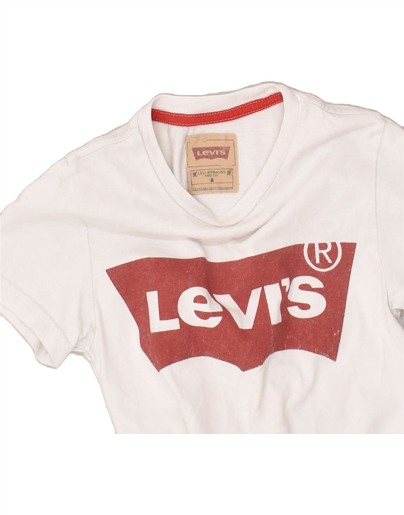 LEVI'S Boys Graphic T-Shirt Top 7-8 Years White Cotton | Vintage Levi's | Thrift | Second-Hand Levi's | Used Clothing | Messina Hembry 