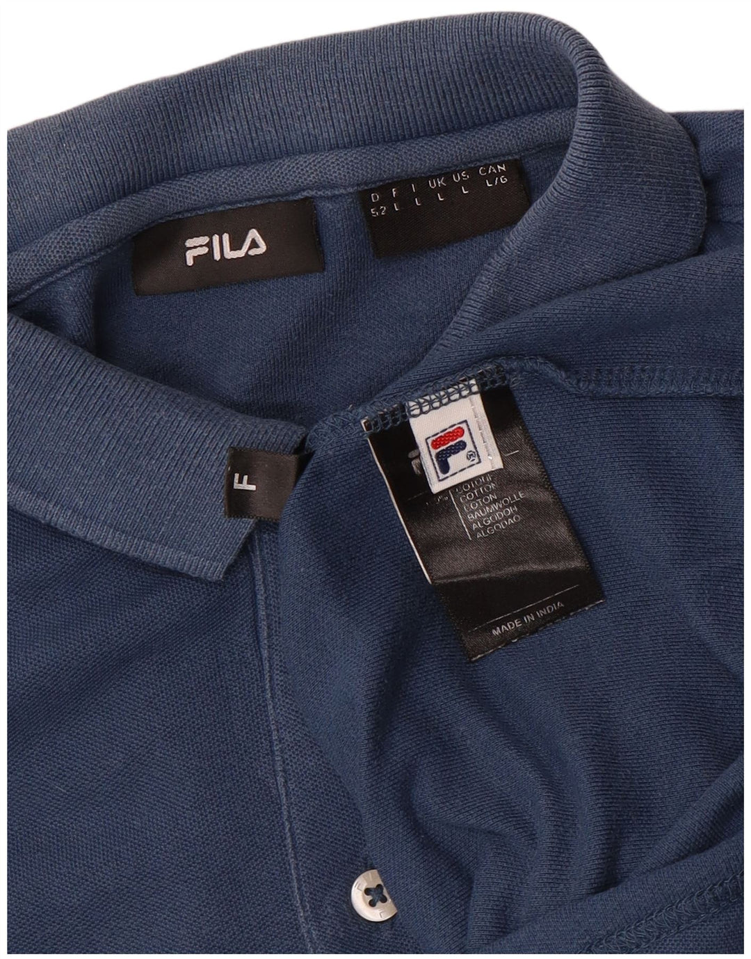 FILA Mens Polo Shirt Large Navy Blue Cotton