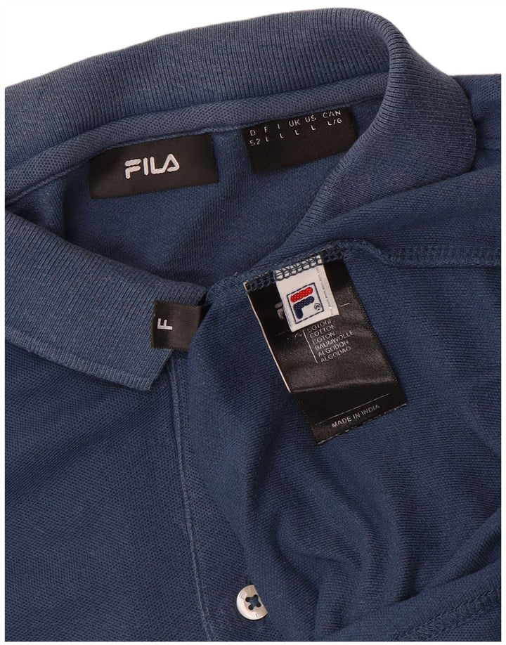FILA Mens Polo Shirt Large Navy Blue Cotton