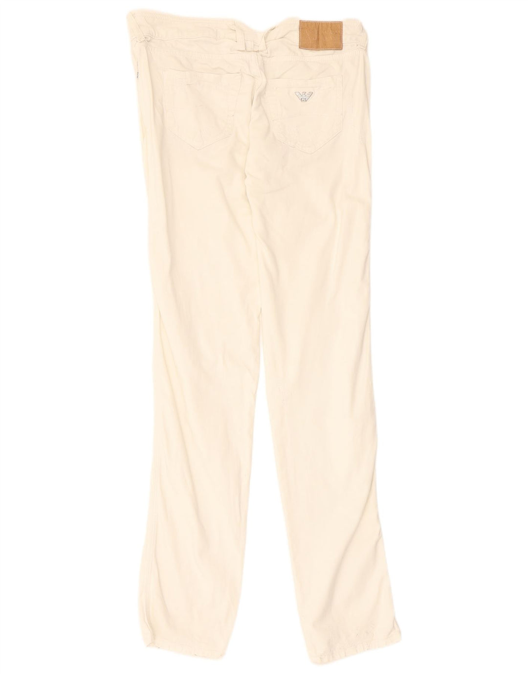 ARMANI Womens Straight Casual Trousers W28 L33 White Cotton