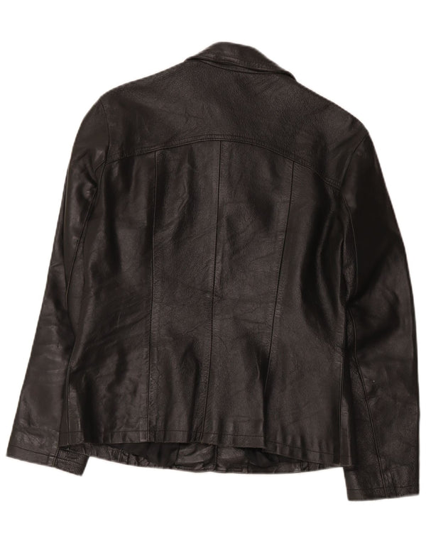 Vintage Womens Leather Jacket UK 12 Medium Black