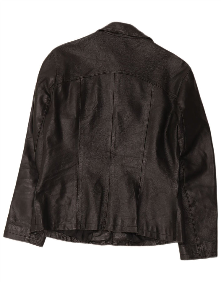 Vintage Womens Leather Jacket UK 12 Medium Black