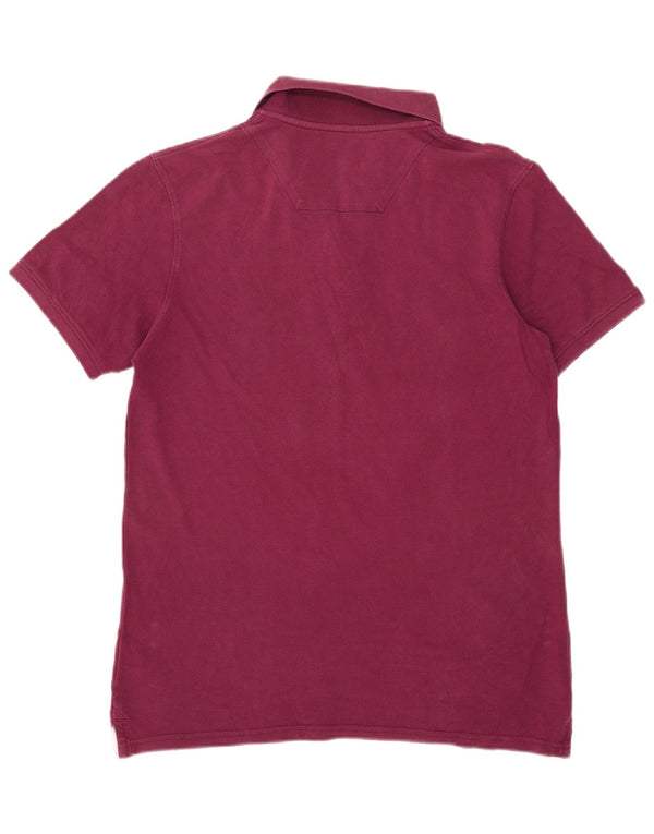 Timberland Mens Slim Fit Polo Shirt Large Burgundy Cotton