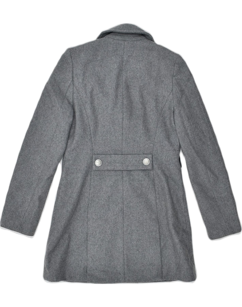 JACK WILLS Womens Double Breasted Coat UK 10 Small Grey Wool | Vintage | Thrift | Second-Hand | Used Clothing | Messina Hembry 